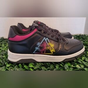 Airwalk Black Athletic Shoes with Pink and Yellow Accents